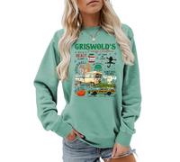 MLZHAN Griswold’s Tree Farm Sweatshirts Women Christmas Long Sleeve Shirt Funny Xmas Vacation Pullovers Fall Winter Coat (Light Green,M)