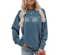 MLZHAN It's a Good Day To Play Pickleball Women Sweatshirts Pickleball Lover Loose Shirt Fall Long Sleeve Sport Coat Tops (Blue 2,XL)