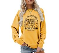 MLZHAN Jesus Christ Is The Same Yesterday Today and Forever Hebrews 13:8 Flowers Print Women Christians Faith Sweatshirt (Yellow,M)