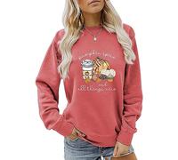 MLZHAN Pumpkin Spice And All Things Nice Sweatshirt Women Halloween Funny Pumpkin Coffee Print Fall Winter Gift Sweatshirt (Red 2,S)