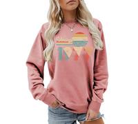 MLZHAN Vintage 1977 Sunset Palm Tree Sweatshirt for Women Born In 1977 50th Birthday Gift Retro Casual Pullover Tops