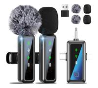 MLZTINGR Wireless Lavalier Microphone for iPhone/iPad/PC/Android/Camera, Digital Display, Plug & Play, AI Noise Reduction, 360° Sound Pickup, Mini Lapel Mic for Video Recording, YouTube, Vlogs, TikTok