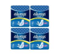 MM Always Classic Night Sanitary Pads Size 3 with Wings | 32 Pack (8 x 4) | Extra Protection for Heavy Flow | Secure & Comfortable Fit | Absorbent & Leak-Proof Feminine Hygiene