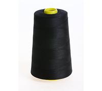 MM BRAND OVERLOCKING THREAD - OVERLOCKER THREAD - SEWING THREAD - 120s SPUN POLYESTER - 4 X 5000 YARD SPOOLS - VARIETY OF COLOURS INCLUDING BLACK, WHITE, BLUE, GREY, BROWN, YELLOW, RED, BEIGE, CREAM, GREEN, NAVY. PINK AND PURPLE (BLACK)