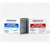 MM Derma V10 Anti-Ageing Day & Night Cream Duo | Collagen + Retinol with Almond Oil & Vitamin E | Hydrating Face Moisturiser for Fine Lines, Wrinkles & Firm Skin - 2 Pack