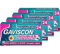 MM Double Action Mixed Berries Flavour Tablets - 96 Tablets (4 x 24) | Fast Heartburn & Indigestion Relief | Dual Action Formula for Acid Reflux | Long-Lasting Stomach Protection | Chewable Antacid