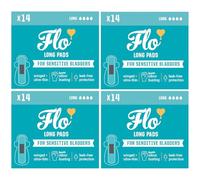 MM Flo Long for Sensitive Bladders 4 x 14 (56) | Natural Bamboo Incontinence Pads for Women | Ultra Thin, Absorbent & Hypoallergenic | Formerly Glo Bamboo Long Pads