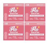 MM Flo Regular for Sensitive Bladders 4 x 16 (64 Pads) | Natural Bamboo Incontinence Pads for Women | Ultra Thin, Hypoallergenic & Eco-Friendly