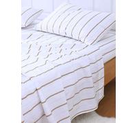 MM Linen Pure Cotton 200 Thread Count Fitted Sheet White Mix