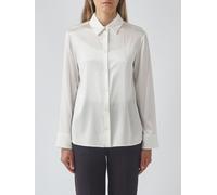 MM Max Mara Long-Sleeved Stretch-Silk Satin Shirt with Classic Collar - Size: 48 - female