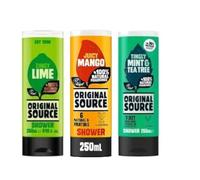 MM Original Source Shower Gel Variety Pack 250ml - 3 Pack (Lime, Mango, Mint) | Vegan Body Wash with Natural Fragrances | Refreshing & Hydrating Shower Gel for Daily Use | Cruelty-Free Skincare