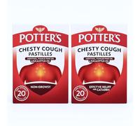 MM Potters Chesty Cough Pastilles 20s - Pack of 2 | Soothing Cough Relief Lozenges | Herbal Remedy for Chesty Cough, Mucus & Sore Throat | Fast-Acting Natural Cough Pastilles