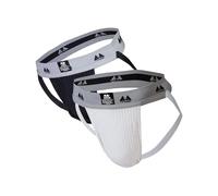 MM Sports - Mens Underwear - Original Edition Swimmer/Jogger Jockstrap 2 inch Multipack 1x Black + 1x White - Size XXL