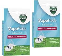 MM Vicks VapoPads Menthol - Scented Pads with Essential Oils - Pack of 2 | Soothing Vapour Pads for Cough & Cold Relief