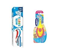 MM Wisdom Step by Step Toothbrush 0-2 Years & Milk Teeth Toothpaste 0-2 Years | Gentle Dental Care for Babies | Soft Bristles & Fluoride-Free Toothpaste | Ideal for Early Oral Hygiene