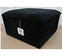 mm08enn Large Storage Box/pouffe/footstool in Beige/Black/Brown/Grey in Jumbo Cord Fabric (Black Jumbo, X Large 25"x25"x14")