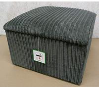 mm08enn Large Storage Box/pouffe/footstool in Beige/Black/Brown/Grey in Jumbo Cord Fabric (Grey Jumbo, Medium Size 16"x16"x16")