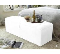 mm08enn Ottoman Storage Blanket Box in Soft Plush Fabric, Multiple Sizes 3ft, 4ft, 4ft6, 5ft and 6ft (White, 3ft)