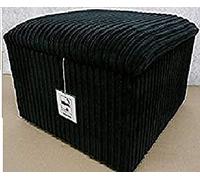 mm08enn Ottoman Storage Box/pouffe/footstool in Jumbo Cord Fabric Beige/Black/Brown/Grey/Cream in 4 Sizes (Small Size L 16" x W 16" x H16, Black Jumbo Cord)