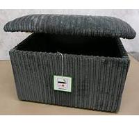 mm08enn Ottoman Storage Box/pouffe/footstool in Jumbo Cord Fabric Beige/Black/Brown/Grey/Cream in 4 Sizes (Small Size L 16" x W 16" x H16, Grey Jumbo Cord)