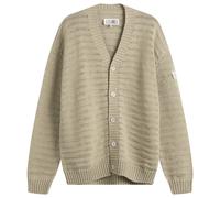 MM6 Maison Margiela Men's Cotton Ribbed Open Weave Cardigan Dune Medium
