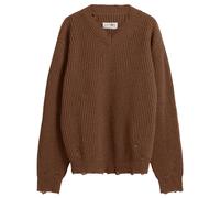 MM6 Maison Margiela Men's Wool Blend V-Neck Jumper Brown Melange Small