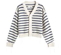 MM6 Maison Margiela Women's Button Up Cardigan in Stripe Chalk/Navy