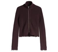 MM6 Maison Margiela Women's Zip Up Knitted Cardigan Ciocolat Small