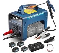 MMA ARC Stick Welder - Cordless Battery Powered Portable Welding Machine with 2 x 6000mAh Batteries, LED Display, Digital IGBT Inverter, Hot Start, Arc Force, Anti-Stick