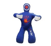 MMA, Brazilian Jiu Jitsu BJJ Bag, Judo Martial Arts and Fitness Training, Boxing, Fighting, Throwing, Wrestling, Grappling Dummy, Sitting Position - Unfilled (47 inches, BLUE)