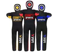 MMA Dummy Judo Grappling Dummy Punching Bag Brazilian BJJ JIU Jitsu Standing Position Dummy Wrestling Martial Arts Boxing Karate Training Dummies - Canvas - UNFILLED (Red, 59" (Inch))