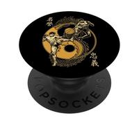 MMA Fighter Dragon Yin Yang Knee Kick Mixed Martial Arts PopSockets Adhesive PopGrip