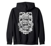 MMA Fighter Mixed Martial Arts Fear None Bruh Fist Skull Zip Hoodie