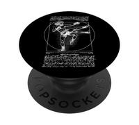 MMA Fighter Mixed Martial Arts Vitruvian Man Funny Da Vinci PopSockets Adhesive PopGrip