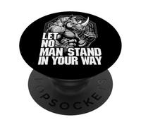 MMA Fighter Rhino Let No Man Stand Rhinoceros Martial Arts PopSockets Adhesive PopGrip