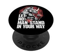MMA Fighter Rhino Let No Man Stand Rhinoceros Martial Arts PopSockets Adhesive PopGrip