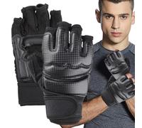 MMA Gloves, Lightweight Grappling Training Mitts, Half-Finger Kickboxing Gloves, Padded Karate Sparring Gear, Adjustable Fit for Martial Arts, Men, Women, 1 Pair Black