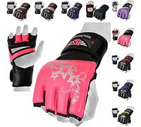 MMA Gloves, UFC Kickboxing Gloves, MMA Sparring Gloves, MMA Training Equipment, Fighting Gloves for Mixed Martial-Arts, MMA Training Gloves Adults Men & Women by BeSmart (Pink, Large)
