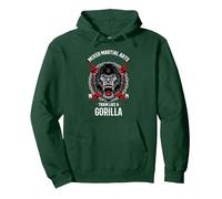 MMA Gorilla Fighter Pullover Hoodie, Adult Unisex, Dark Green, Medium