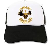 MMA Grapling Mixed Martial Arts Skull Graphic Trucker Cap Baseball Hat Black