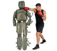 MMA Grappling Dummy, Brazilian Standing Poseable Mannequin, Double Layer Waterproof Oxford Cloth, Wrestling Training Dummy, for Boxing Judo Martial Arts Unfilled(B: Army Green,170cm)