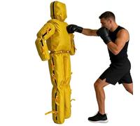 MMA Grappling Dummy, Brazilian Standing Poseable Mannequin, Double Layer Waterproof Oxford Cloth, Wrestling Training Dummy, for Boxing Judo Martial Arts Unfilled(A: Yellow,170cm)