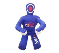 MMA Grappling Dummy - Judo Punching Bag, MMA BJJ Jiu Jitsu Sitting Position Hands Front (UNFILLED, Canvas) (47", Blue Canvas)