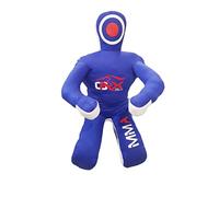 MMA Grappling Dummy - Judo Punching Bag, MMA BJJ Jiu Jitsu Sitting Position Hands Front (UNFILLED, Canvas) (40", Blue Canvas)