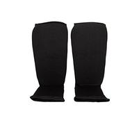 MMA Martial Arts Kickboxing Karate Elastic EVA Cloth Shin Instep Guards Pads (Medium, Black)