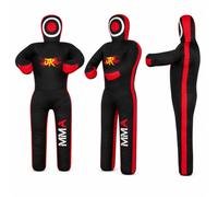 MMA Practice Dummy (Standing Position) for Boxing, Fighting, Throwing, Grappling, Karate, jiu-Jitsu, Wrestling Training - UNFILLED (Black Red, 47" (Inches))