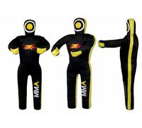 MMA Practice Dummy (Standing Position) for Boxing, Fighting, Throwing, Grappling, Karate, jiu-Jitsu, Wrestling Training - UNFILLED (Black Yellow, 47" (Inches))