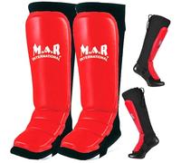 MMA Shin & Instep Guards Foot Protection Pads for Kickboxing, Muay Thai, Karate, Taekwondo, BJJ & Sparring - Neoprene Backed, Inner Foam Padding - Adult Martial Arts Shin Pads
