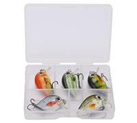 MMABEUTF 5 Pcs Mini Fishing Lures Crankbait Realistic Fishing Hard Baits Kit with Box for Sea Water and Fresh Water (5PCS (Style Three))