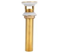 MMABEUTF for Bathroom Kitchen Wash Basin, Non-Overflow Drainage Components, Polished Brass Finish, Premium Material with Stainless Steel Tail Pipe, Hardware and Soft Silicone Gaske (Golden Flap with